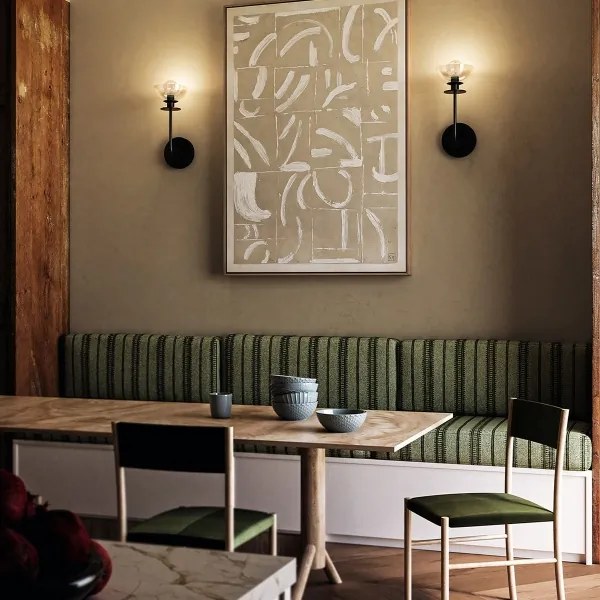 Alora Mood ALM-SYLVIA-1WB-BK-CL - Fali lámpa SYLVIA 1xE14/40W/230V fekete