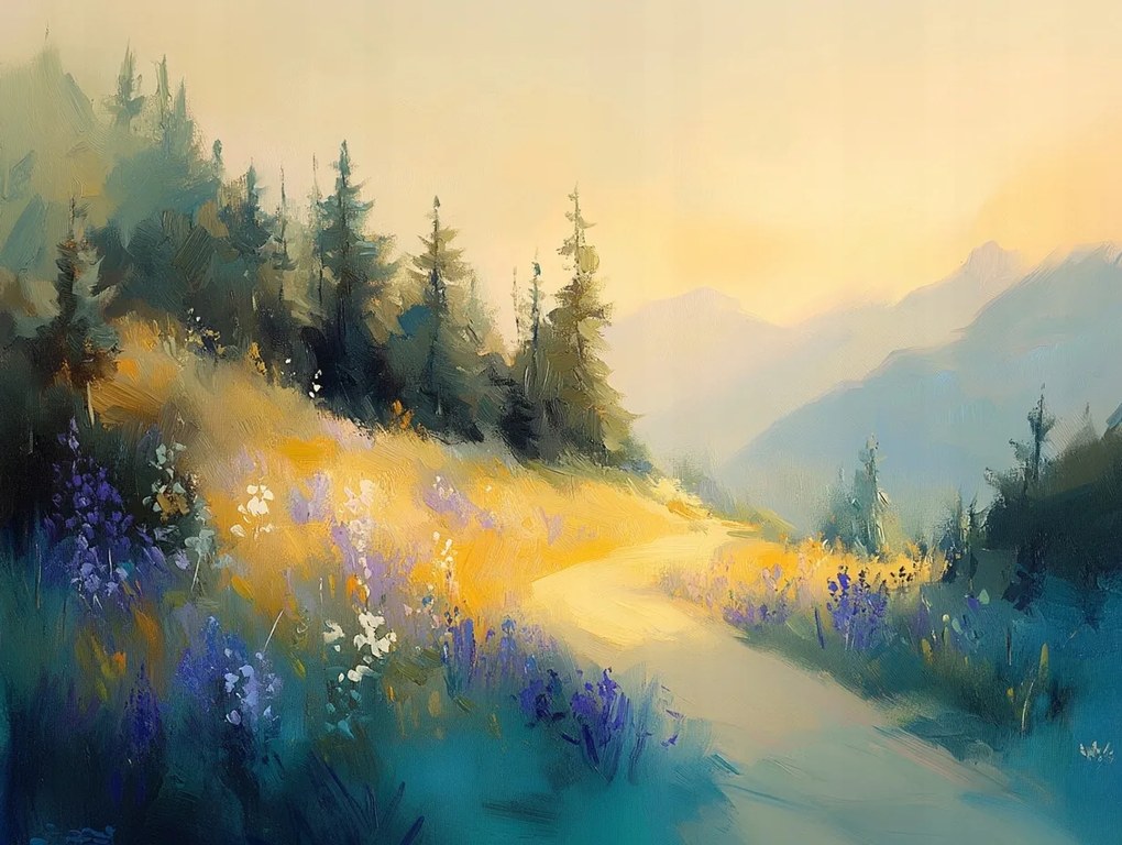 Vászonkép Canvas Tájkép Hegyek Út Ösvény 100x75