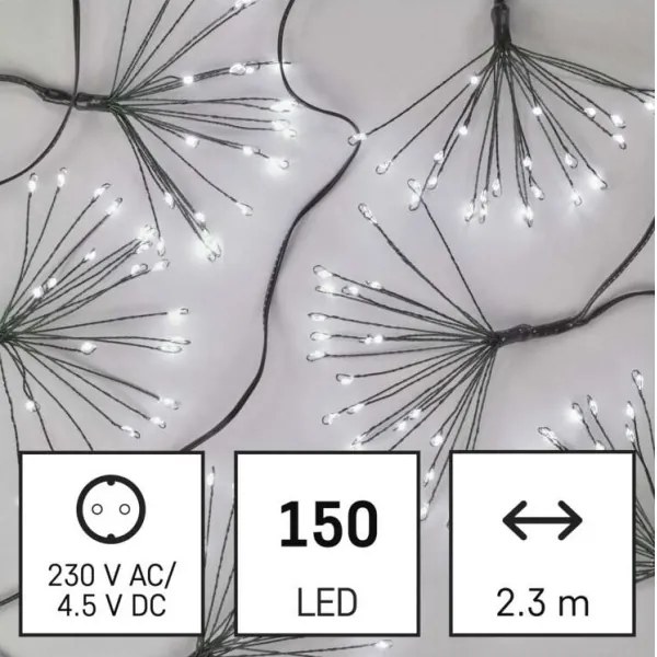 LED Karácsoniy lánc 150xLED/5,35m hideg fehér