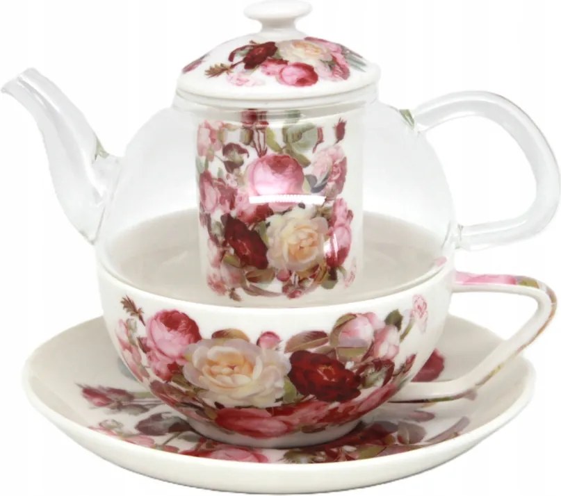 Teáskanna teáscsésze Tea for one rózsa 300 ml teáscsésze