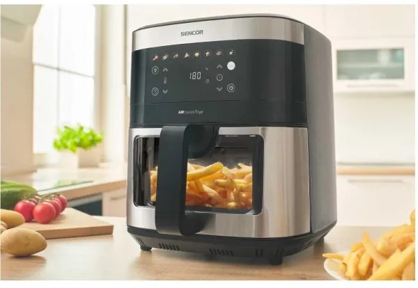 Sencor légkeveréses fritőz 9 l 1700W 230V fekete/matt króm