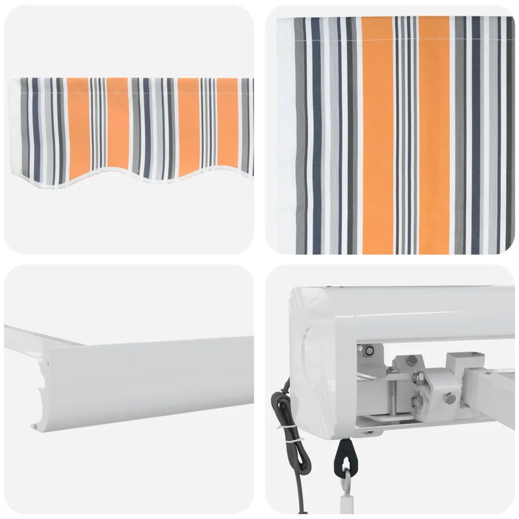 Automatikus Behúzható Napellenző Csíkos 300x250 cm