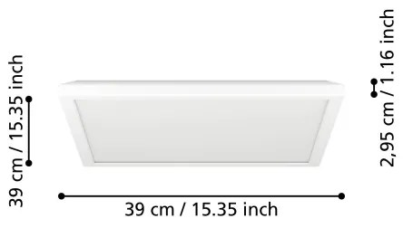 Eglo 901451-LED Fürdőszobai mennyezeti lámpa ROVITO 17,6W/230V 39x39 cm IP44 fehér