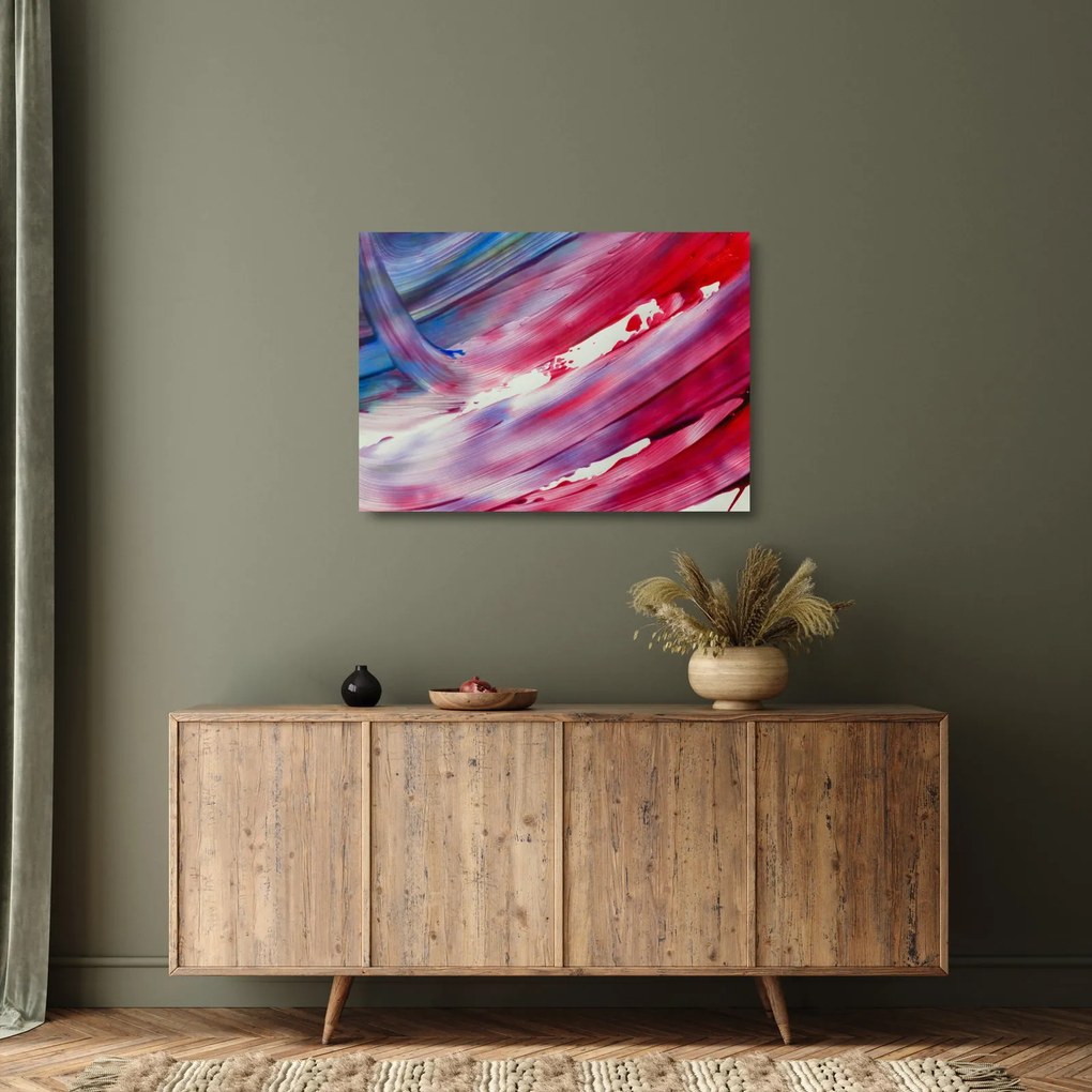 Kép - rózsaszínes kék szín (üvegen) (70x50 cm)
