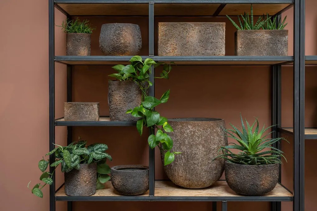 Pottery Pots Puk virágcserép, magas fényű barna, többféle méretben – Fazekas edények méret: M - h 20,0 cm, ⌀ 20,0 cm