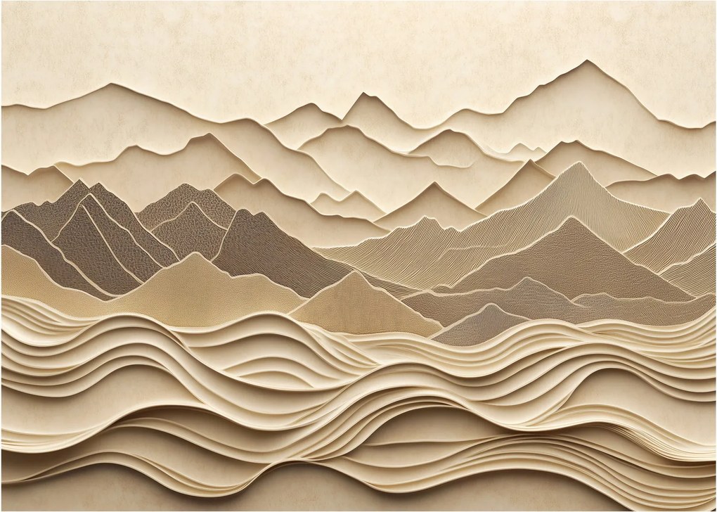 Üveg kép - 3D hegyvonalak (70x50 cm)