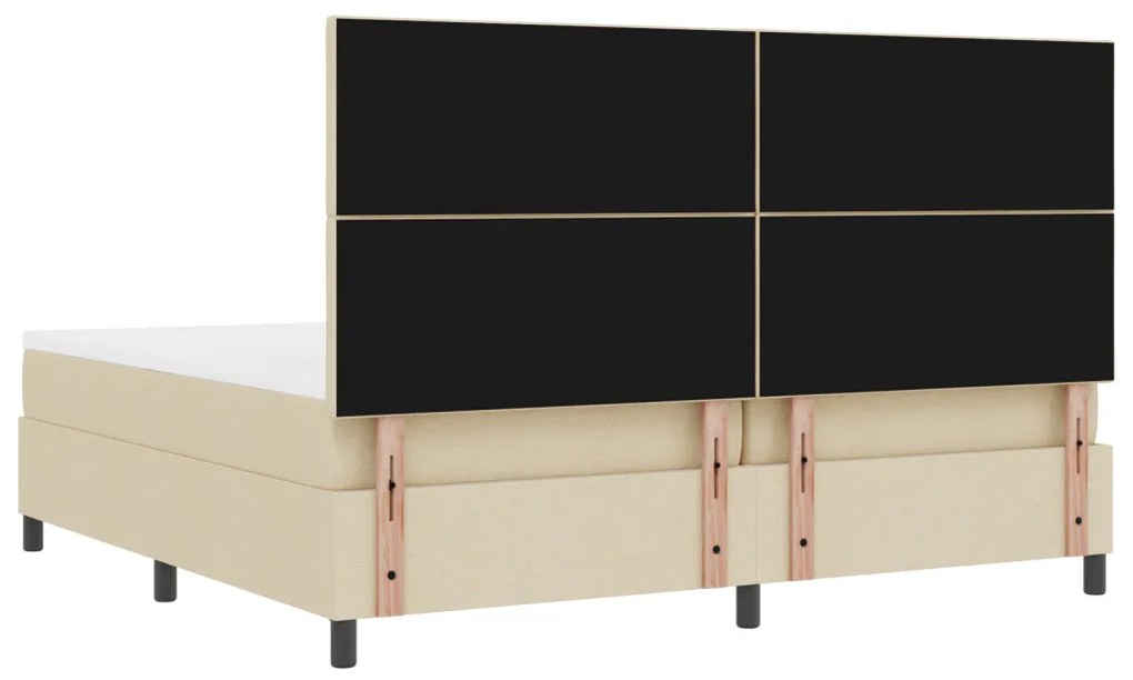 Box Spring Ágy Matracal Bézs 200x200 cm Szövet