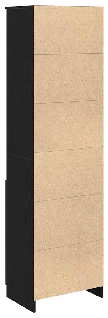 fekete tölgy szerelt fa magasszekrény 50x35x180 cm