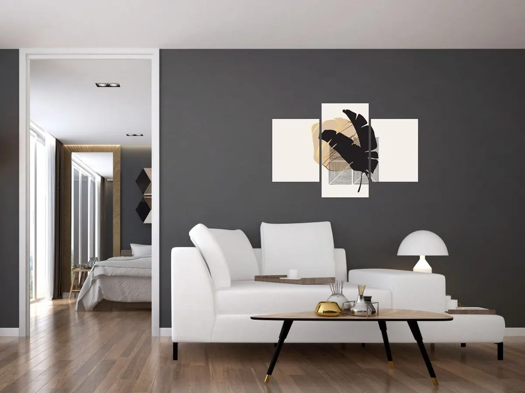 Kép - Absztrakció trópusi levelekkel N⁰4 (90x60 cm)