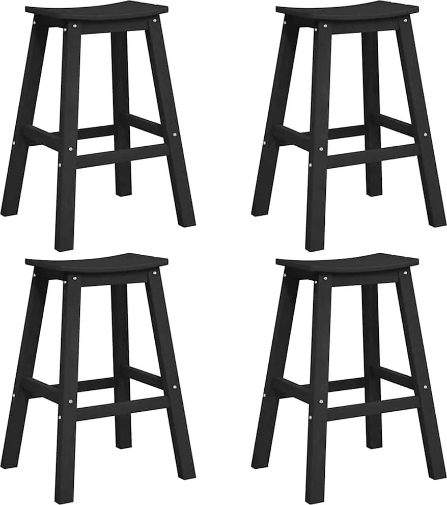 vidaXL Kerti bár szett 4 pcs Fekete HDPE