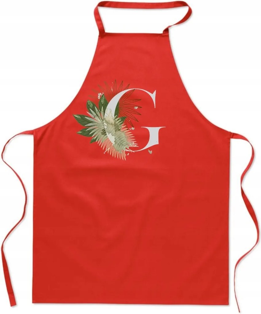 Konyhai Kötény piros G Betűvel Gaia Grażyna Grzegorz FA_397_cw