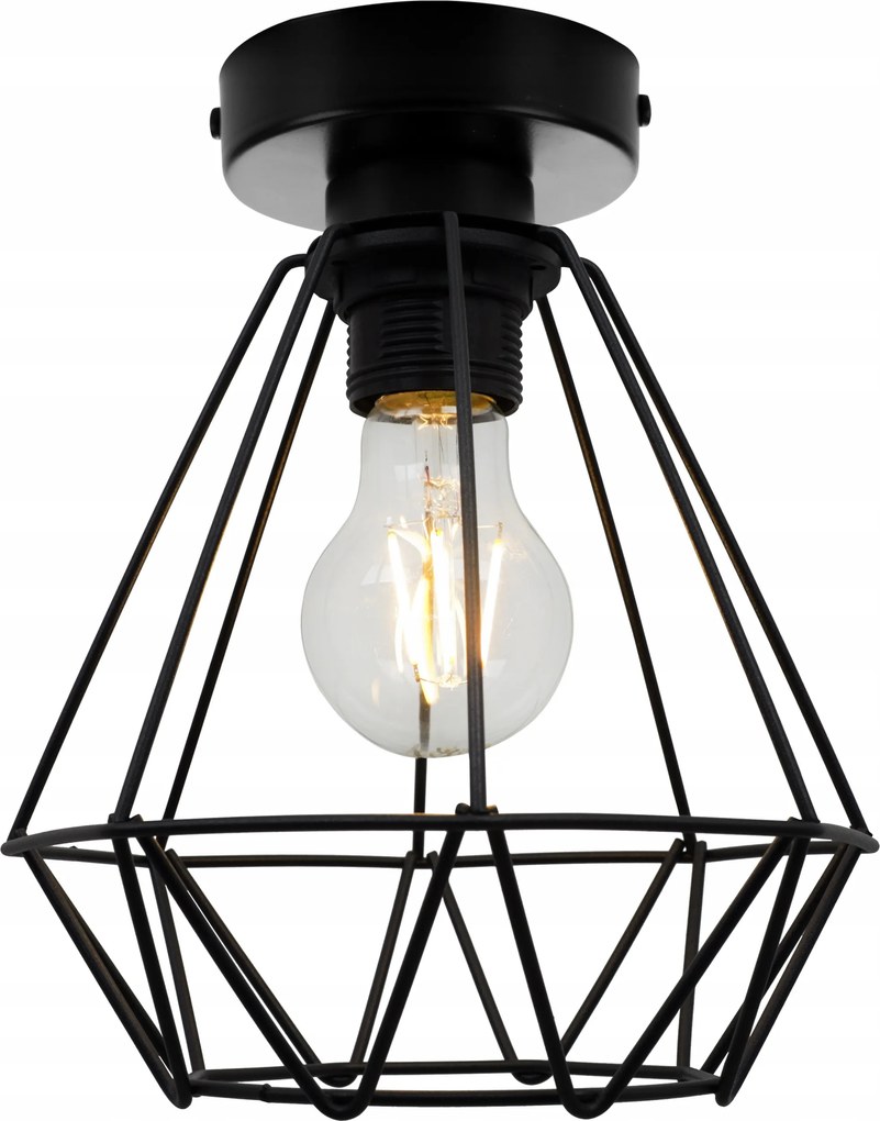 Mennyezeti Lámpa Szimpla Fali Lámpa Plafon Fekete Gyémánt Edison Drót Loft