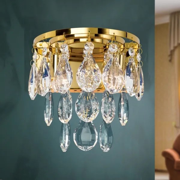 Orion WA 2-1369/2 - Fali kristály lámpa CELESTE 2xG9/40W/230V arany