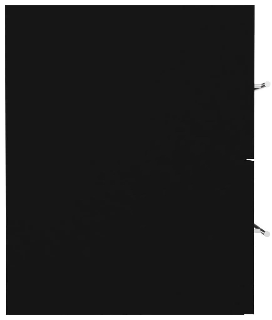 Fekete szerelt fa mosdószekrény 80 x 38,5 x 48 cm