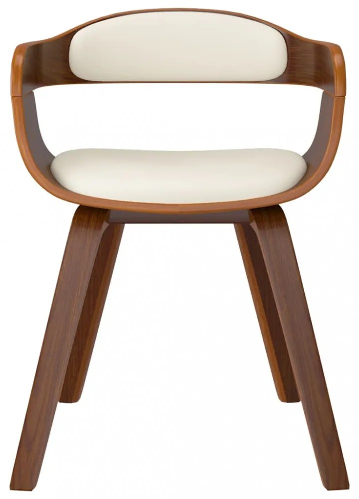 vidaXL 2 db krémszínű műbőr és hajlított fa étkezőszék