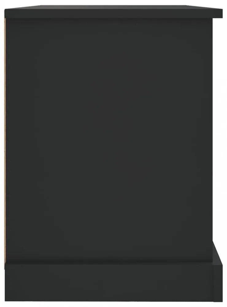 fekete szerelt fa TV-szekrény 73 x 35,5 x 47,5 cm