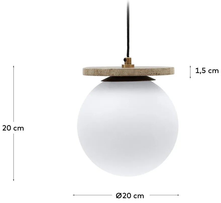Fehér függőlámpa üveg búrával ø 20 cm Malachi – Kave Home