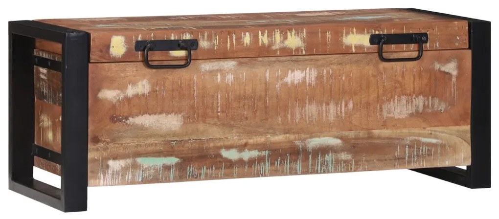 Tároló ládák 80x30x30cm Tömör Újrahasznosított Fa és Fém