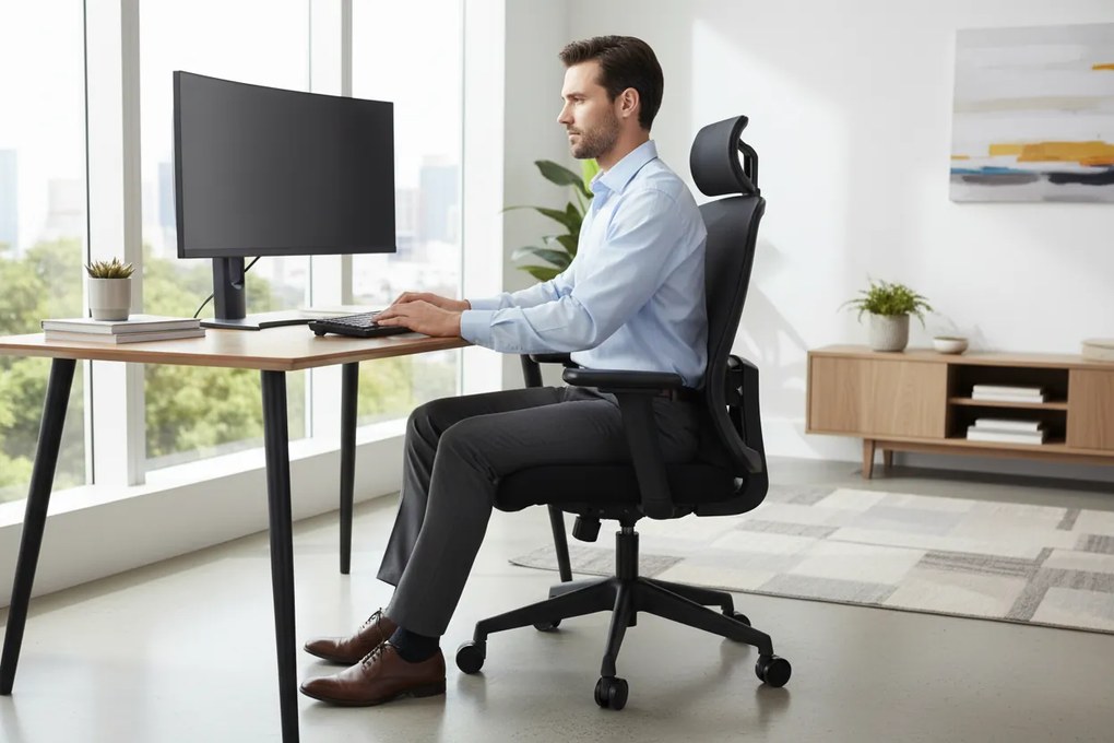 Irodai szék, fekete, teherbírás 150 kg, ROSANO