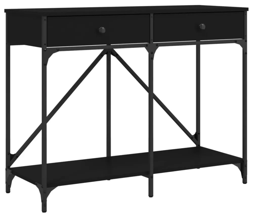 fekete szerelt fa tálalóasztal 100 x 39 x 78,5 cm
