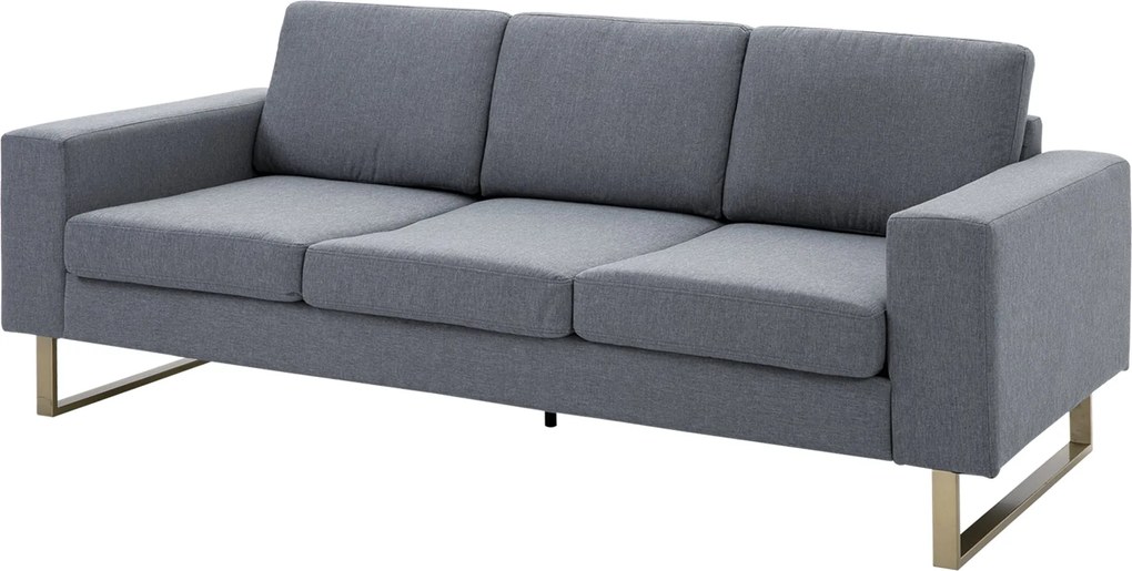 HOMCOM 3 személyes kanapé háromszemélyes szövet kanapé párnákkal és kartámaszokkal, leírás: 200 x 82 x 78 cm Sötétszürke | Aosom