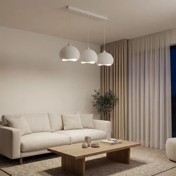 Brilagi - WABI SABI kábeles csillár 3xE27/40W/230V, fehér