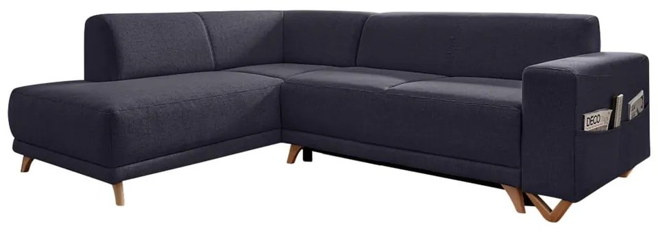 Antracitszürke kinyitható-tárolóhelyes sarokkanapé (bal oldali-L alakú) Classy Sophie – Miuform