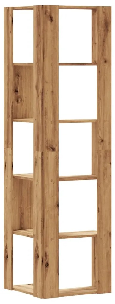 5 szintes szerelt fa sarok könyvespolc 50 x 50 x 179cm