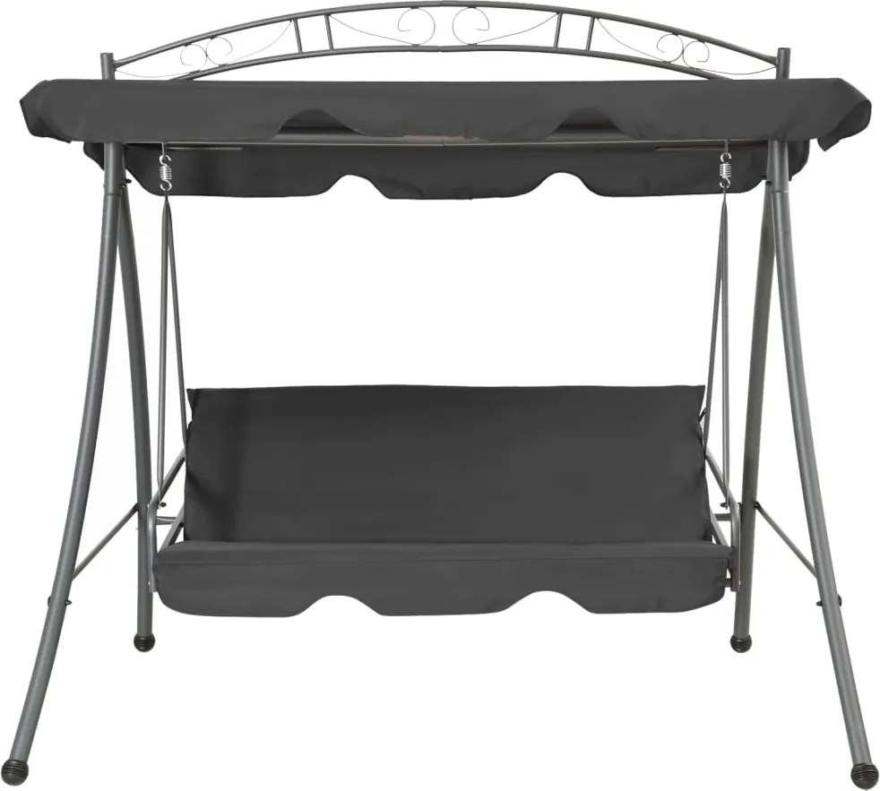 vidaXL átalakítható antracit acél hintaágy tetőponyvával 198x120x205cm