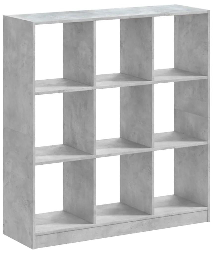 betonszürke szerelt fa könyvespolc 102 x 32 x 108 cm