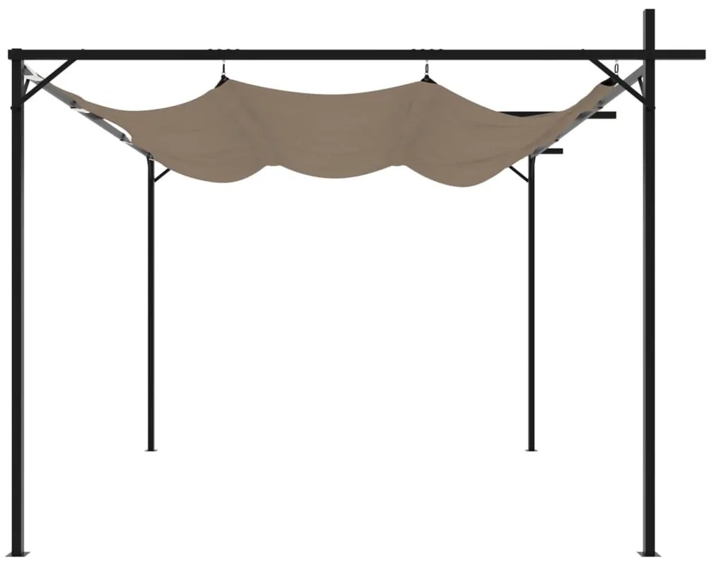 tópszínű pergola behúzható tetővel 295 x 292 x 230 cm