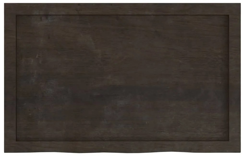 sötétbarna kezelt tömör fa fürdőszobai pult 80x50x(2-4) cm