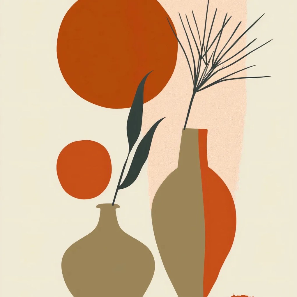 Poszter 30x30cm Vázák pirosban