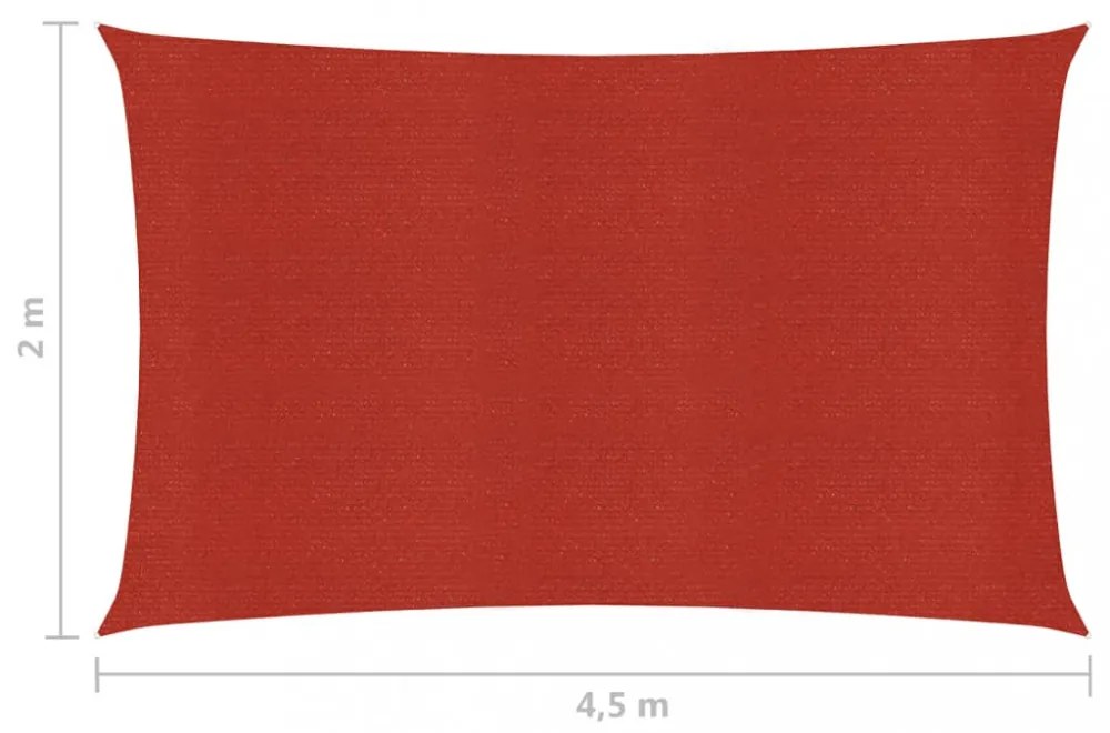 piros HDPE napvitorla 160 g/m² 2 x 4,5 m