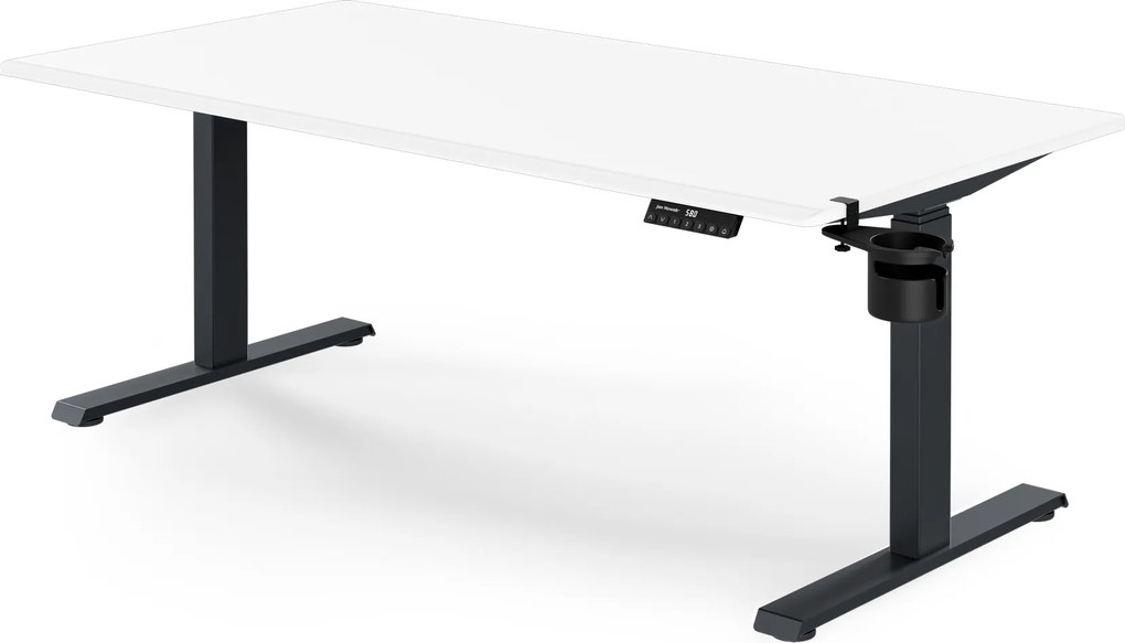 Elektromos íróasztal magasságállítással ergonomikus antracit-fehér, 1600x800 mm: ARIA