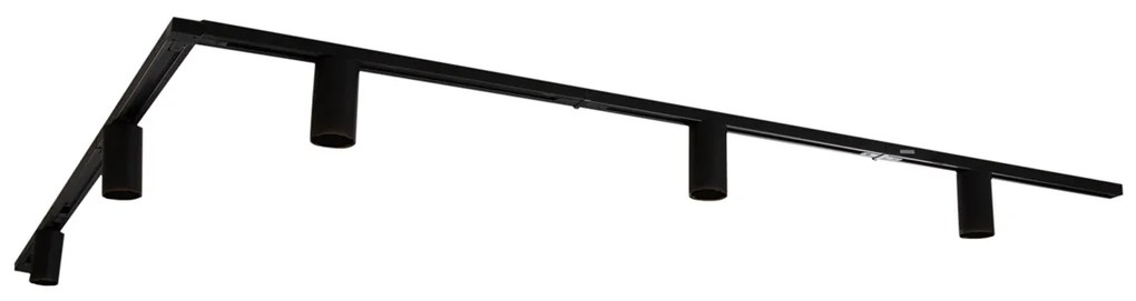 Modern sínrendszer 5 fekete 1-fázisú GU10 50mm spotlámpával - Iconic Ruby Honey