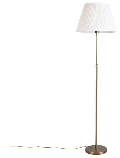 Állólámpa bronz színű, redőzött árnyékolóval, krém színű, 45 cm, állítható - Parte