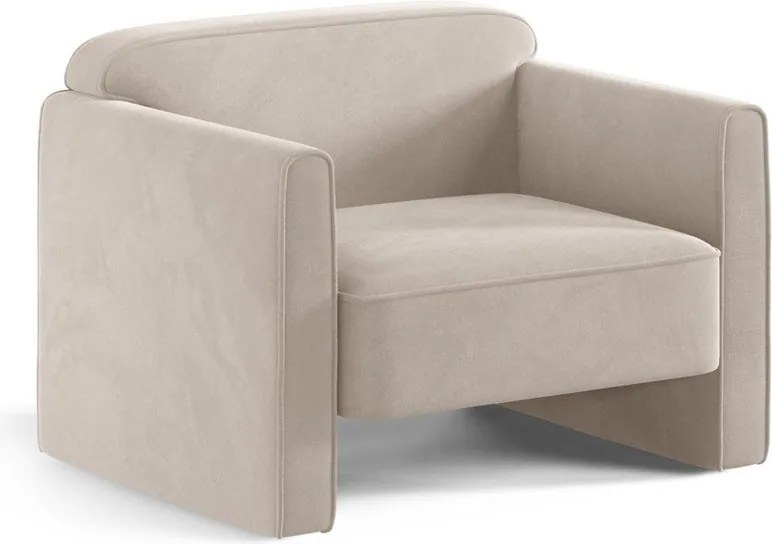 Bézs bársony fotel Abby – Micadoni