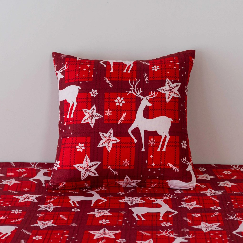 Mikroszálas párnahuzat VELVET CHRISTMAS 45x45 cm, piros
