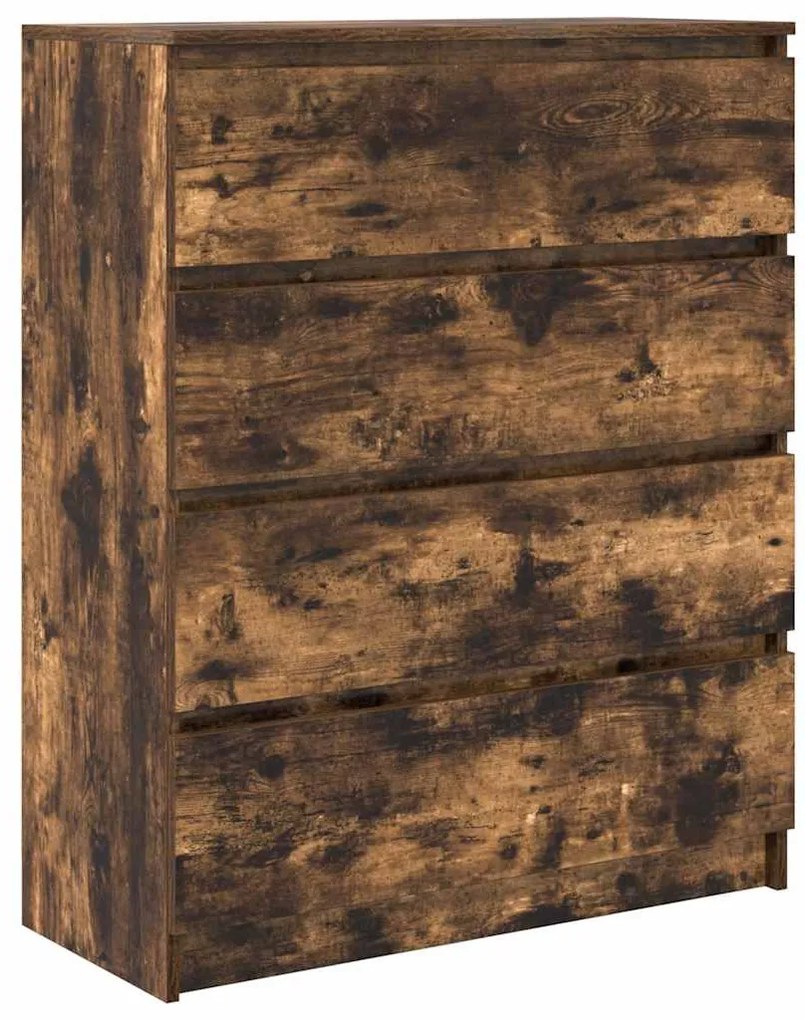 füstös tölgy színű szerelt fa tálalószekrény 80x35x99 cm