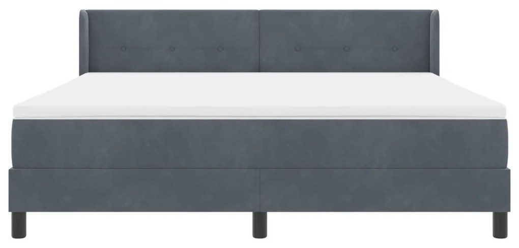 vidaXL Boxspring Ágy Matraccal Sötétszürke 180x200 cm Bársony