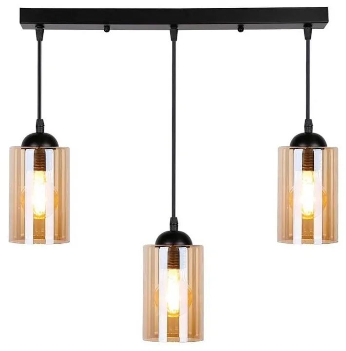 Fekete függőlámpa üveg búrával 10x55 cm Bistro – Candellux Lighting