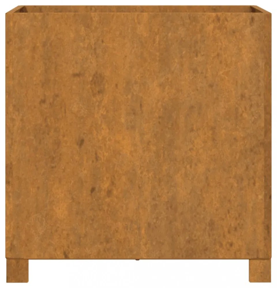 2 db rozsda színű corten acél növénytartó lábbal 49x47x50 cm