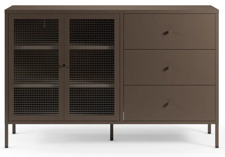 Szürke fém tálalószekrény 140x90x40 cm Layna – Marckeric