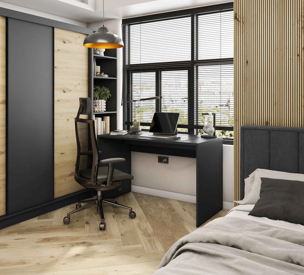 AKCIÓ Íróasztal NEVY 120x60 cm, fekete II. osztály