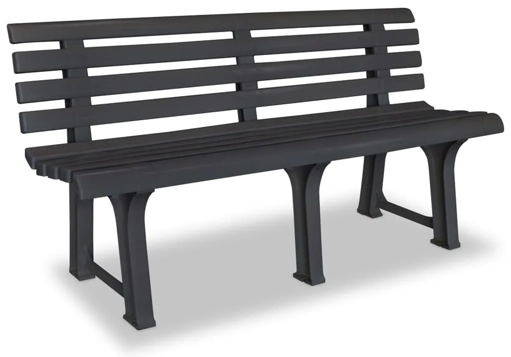 vidaXL antracitszürke műanyag kerti pad 145,5 cm