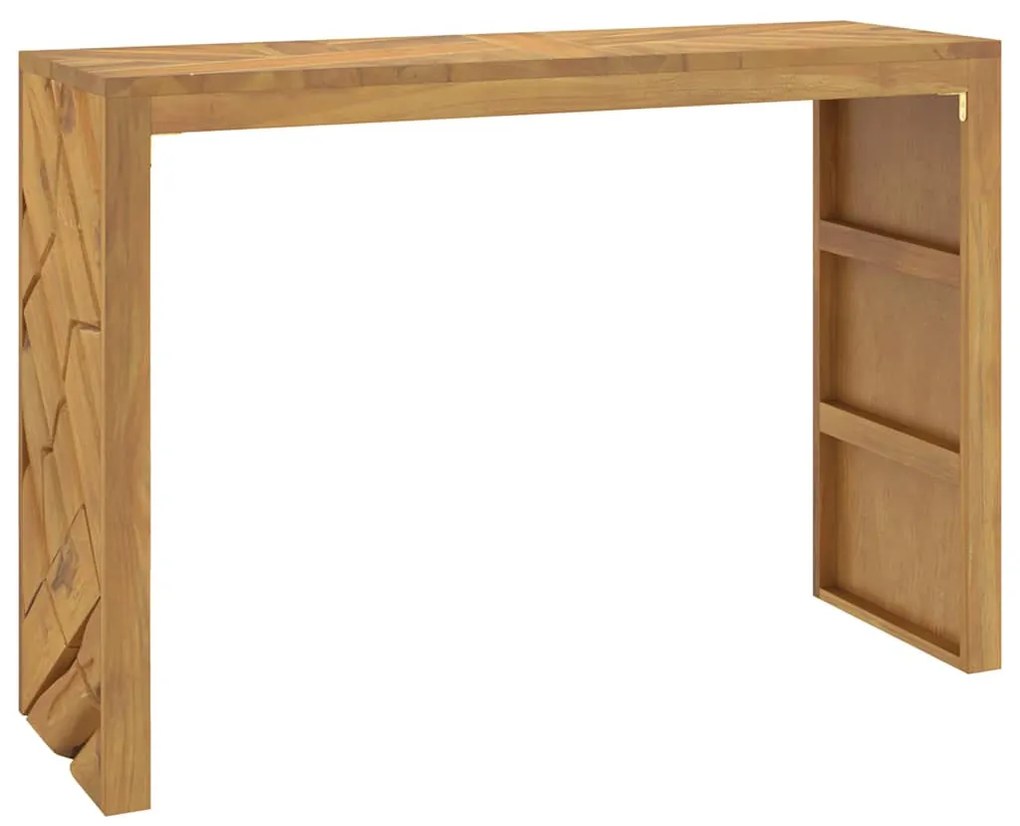 konzolasztal 110x35x75 cm tömör fa teakfa