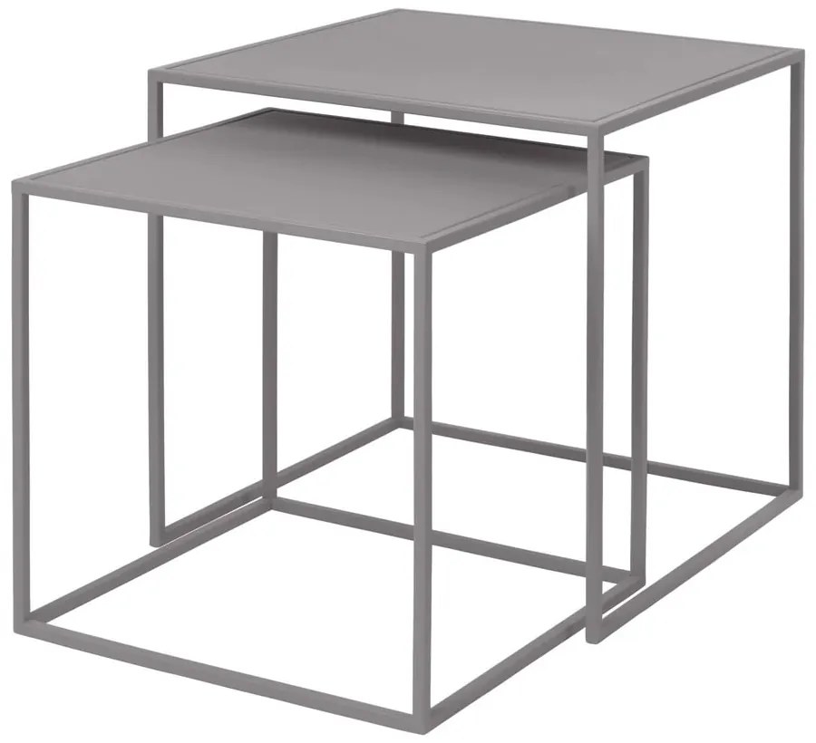 Világosszürke fém dohányzóasztal szett 2 db-os 40x40 cm Fera – Blomus