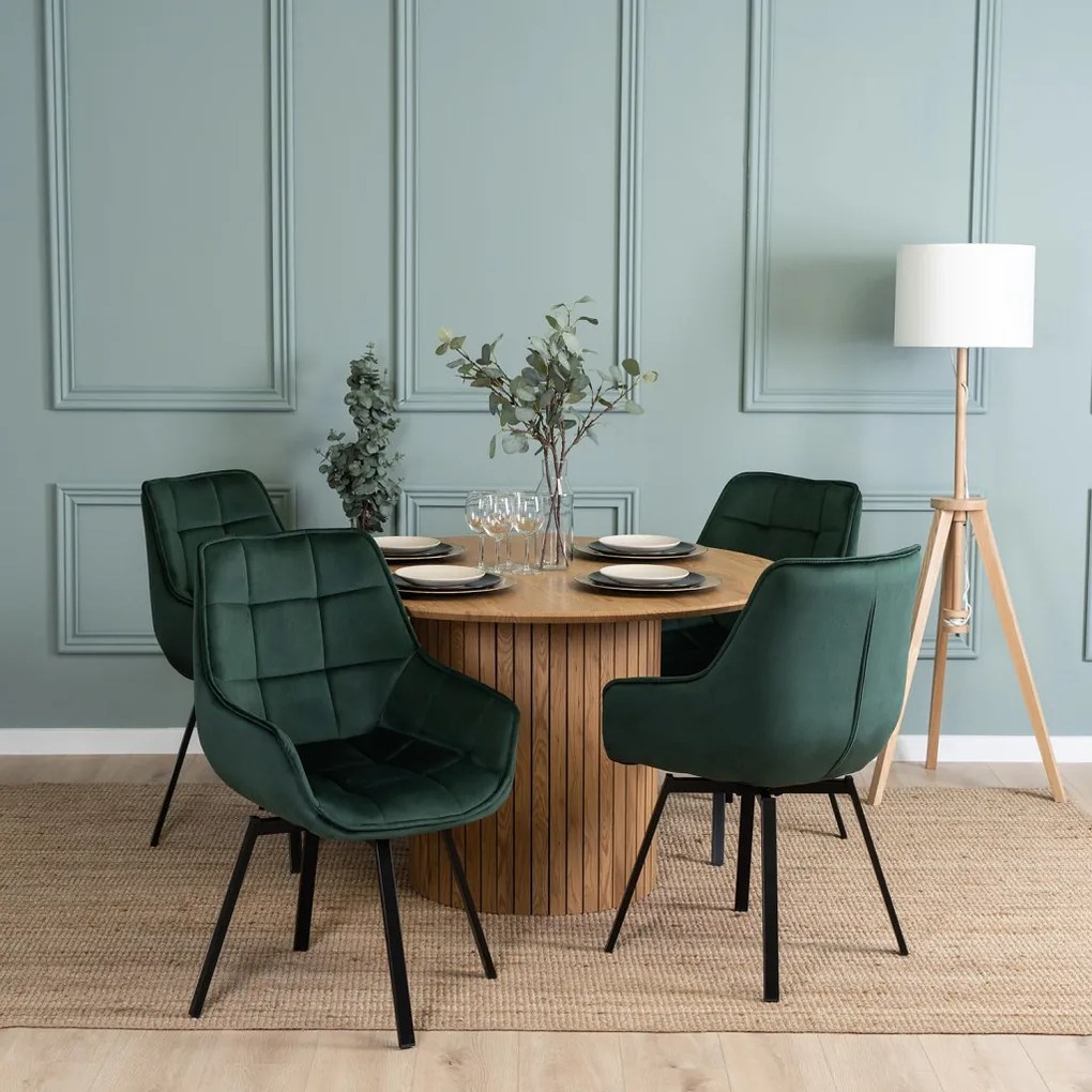 Forgószék zöld bársony kárpittal – LUNA