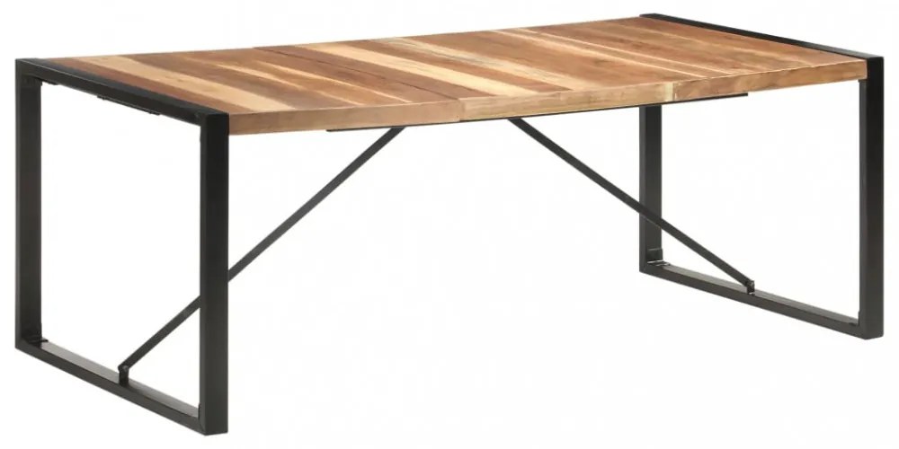 paliszander felületű tömör fa étkezőasztal 200 x 100 x 75 cm